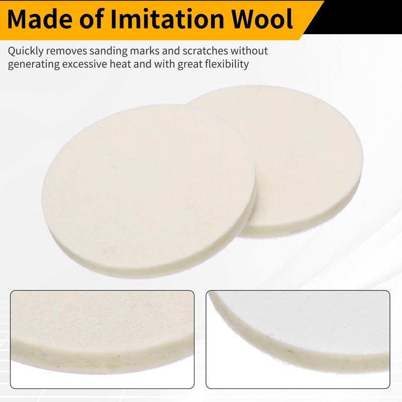 WorkBless 10PCS Wool Felt Polishing Pads, 3 Inch Buffing Wheel