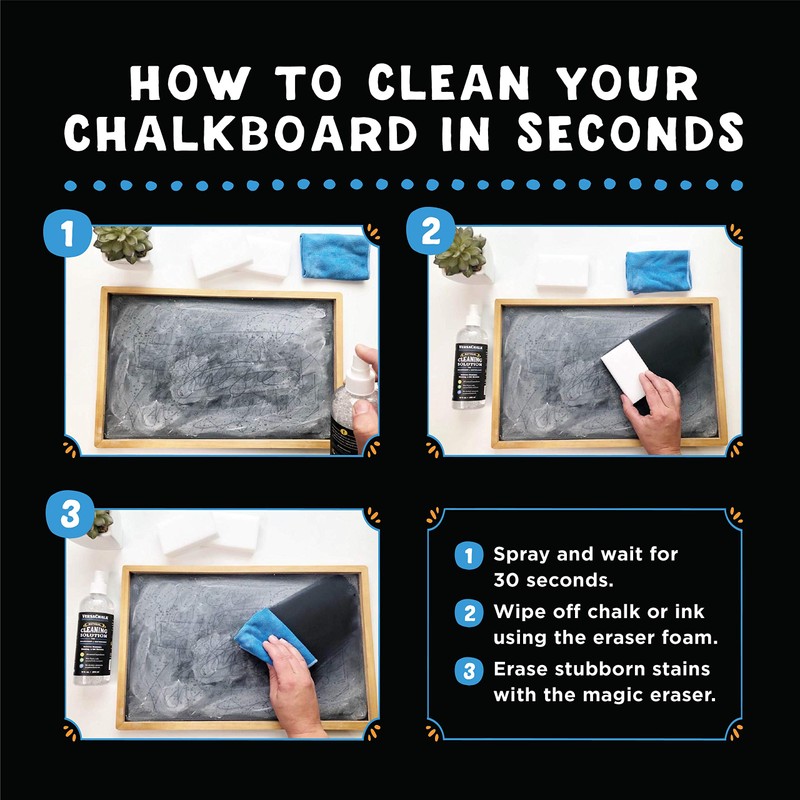 100% Natural Chalkboard Cleaner Spray and Eraser Kit by VersaChalk