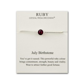 Philip Jones July (Ruby) Birthstone Bracelet Created with Zircondia® Crystals