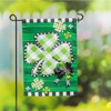 Evergreen Check Clover Garden Applique Flag
