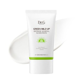 Dr. G Green Mild Up Defense Mineral Sunscreen - SPF 50 Broad Spectrum Korean Sunscreen - Lightweight & Reef-Safe Mineral Formula - For Sensitive Skin - Non-Greasy - With Centella Asiatica - 1.69 fl oz