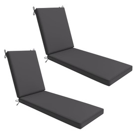 AAAAAcessories Outdoor Chaise Lounge Cushions for Patio Furniture Lounge Chairs Set of 2, Waterproof Fabric, 72 x 21 x 3 Inch, Dark Gray