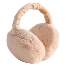 NICEYY Kids Earmuffs, Cold Protection, Winter, Ear Covers, Fluffy, Foldable, Length Adjustable, Portable, Cute, Junior, Unisex, Outdoor, School, Kindergarten, Khaki