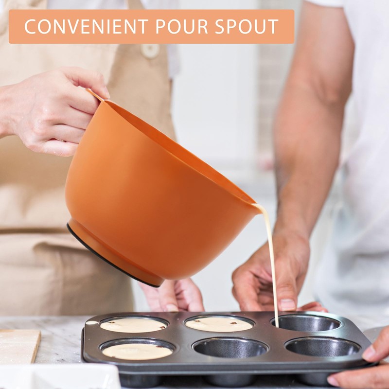 BoxedHome Nesting Plastic Mixing Bowl Set, 4 Piece Mixing Bowl