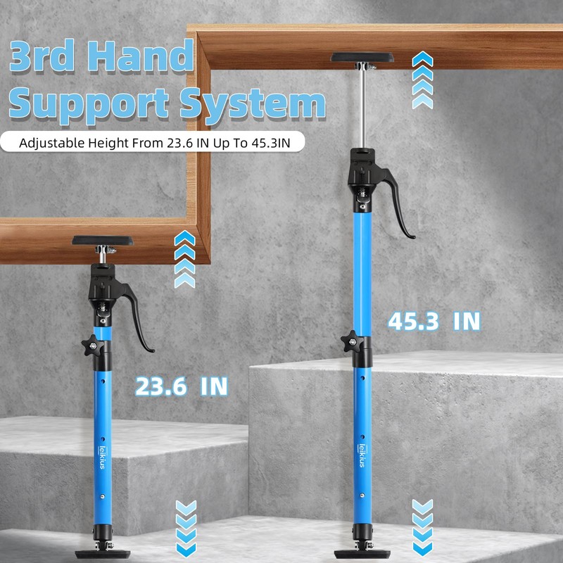 Leikius Aluminum Cabinet Jack Support Pole 2PC, 23.6-45.3 Inches Steel