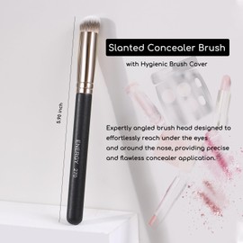 ENERGY Concealer Brush Under Eye Mini Angled Kabuki Nose Contour Brush for Concealing Blending Setting Buffing with Powder Liquid Cream Cosmetics Small Makeup Foundation brush