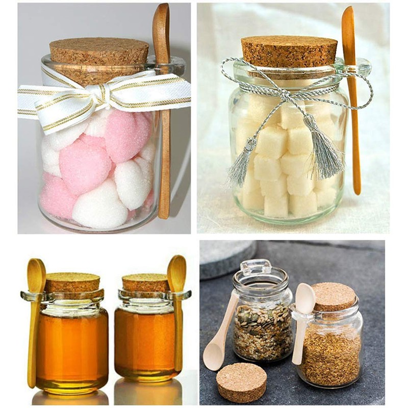 1Pcs 250ml/8.5oz Empty Clear Glass Jam Jar with Cork and