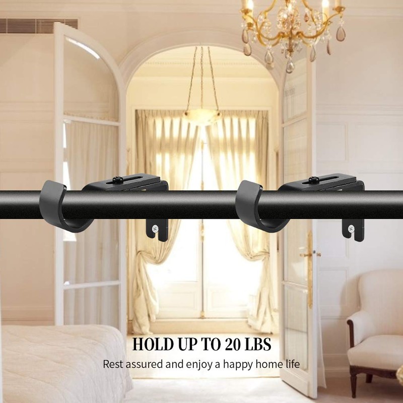 Anndason Heavy Duty Adjustable Curtain Rod Brackets Rod Holders Curtain