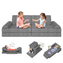 zefinot Modular Kids Play Couch Convertible-Toddler&Kids Sofa,DIY Creative Kids Couch for Playroom,Nursery,10pcs Nugget Couch for Play,Imagination& Relaxation