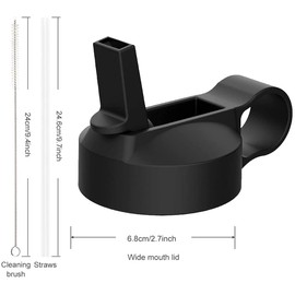 The Mass Wide Mouth Straw Lid Compatibility Most Sports Water Bottle (White & Flamingo)