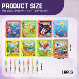 FYKZQWDS 8Pcs Water Colouring Books,With 8pcs Pen Water Painting Book for Kids Magic Colouring Reusable Watercolor Book 8 Cartoon Watercolor Suitable for Kids' Educational Art Toys
