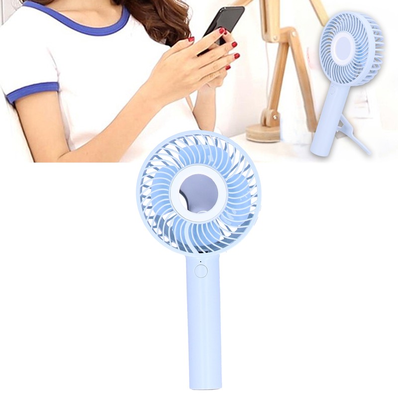 MultiFunctional Mini Fan USB Rechargeable Handheld Fan with Cosmetic Mirror