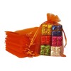 100 Pcs Gift Organza Bags with Drawstring 4x6 inch Orange