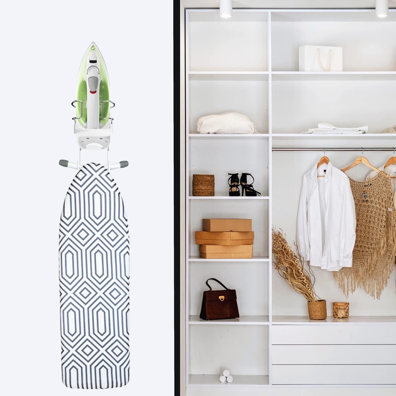 Wall Mount Iron Board Hanger and Ironing Board Storage Organizer