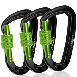 3 Heavy Duty Carabiner Clips 12kN (2697 lbs)-Lightweight Locking Carabiners for Securing Pets，Camping, Hiking, Hammock，Outdoor and Gym etc, Keychains& Utility