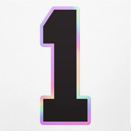 Holographic Decal Stickers of Number 1 Silhouette Premium Waterproof Vinyl Decal Stickers for Laptop Phone Accessory Helmet Car Window Mug Tuber Cup Door Wall Decoration ANDVER301144bHO
