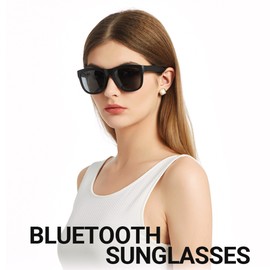 GS01 Smart Bluetooth Sunglasses, Smart Glasses for Men and Women, Audio Sunglasses With Speaker,Polarized lens, Touch Control, Open Ear Music and Hands-Free (Black)