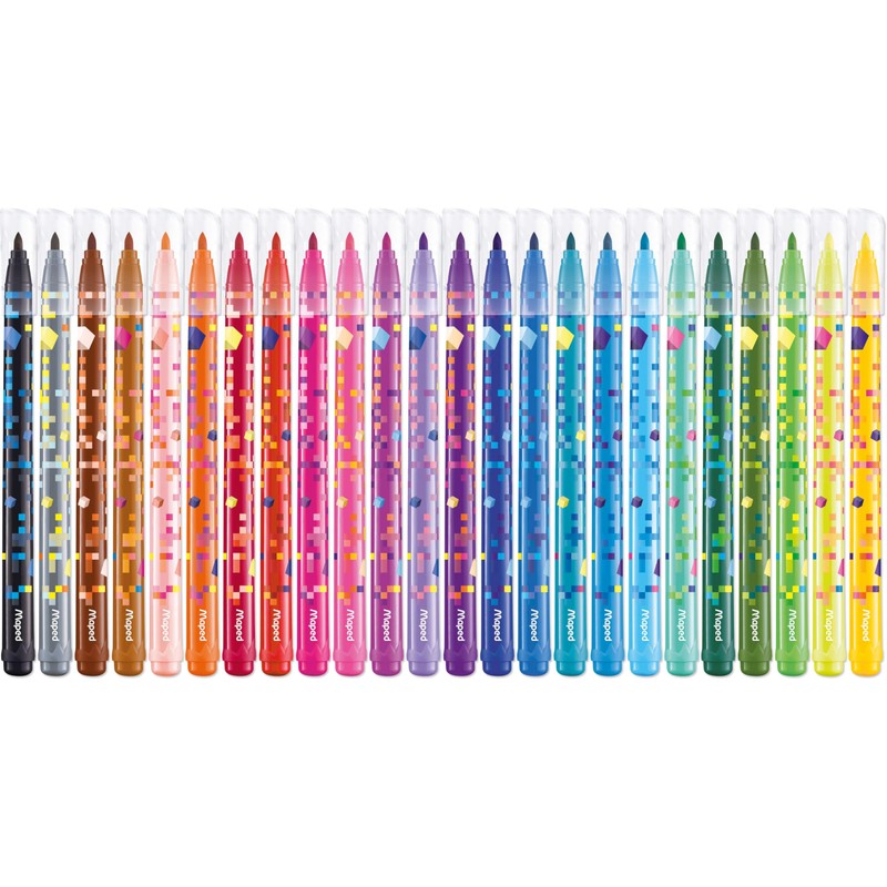 Maped - 24 Pixel Party Felt-Tip Pens - Coloured Felt