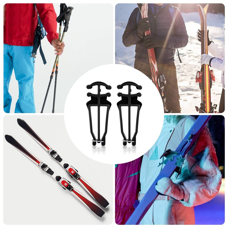 Cross Country Skis and Poles Holder, Universal Ski Pole Clips