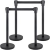 4 Packs Crowd Control Stanchion Set,Crowd Control Barriers,Black Stanchions with