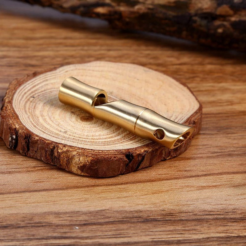 VGEBY Emergency Whistle, EDC Survival Brass Bamboo Section Whistle for