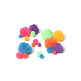 Darice & Catan Floral DAR1193.991 Pom Pom Big Value Bold Neon Assorted 100 Pieces