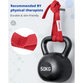 Trideer Stretching Strap for Physical Therapy, 10 Loops Yoga Straps for Stretching, Non-Elastic Stretch Bands for Exercise, Pilates, Include Exercise Book for Women & Men