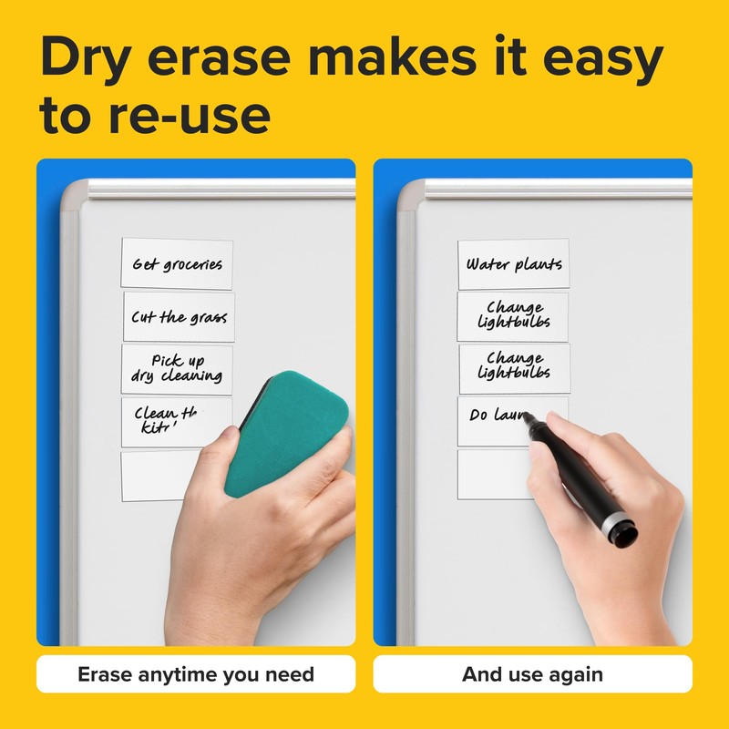 X-bet MAGNET Dry Erase Magnetic Labels - Reusable Sticky Notes
