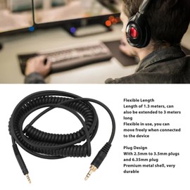 ASHATA Coiled Audio Cable for HD598 HD598CS 2.5mm to 3.5mm 6.35mm Male Aux Cable for HD599 HD569 HD579 HD558 HD518 Headphones 4ft to 10ft