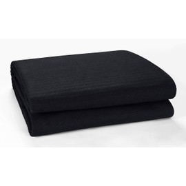 EHC Classic Rib Cotton Throw, Sofa Bed Throw Bedspread - 150cm x 200cm (60" x 80") Fits most 2 seater Sofas Settee Arm Chair & Single Bed Throw, Black