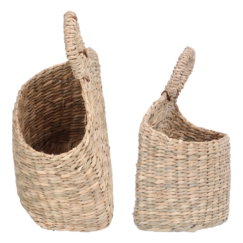Hanging Basket Seagrass Woven Wall Hanging Storage Basket Organizer for