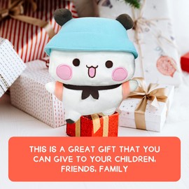 SKIKHN Dudu and Bubu Plush Toy, Panda Bear Cuddly Toy Cushion, Cartoon Panda Doll Plush Toy, Bear Panda Bubu Dudu Cuddly Toy, Children's Gift for Children Girls Boys (White)