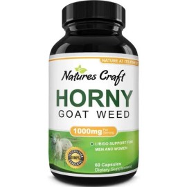 Horny Goat Weed Natures Craft, Hierba De Cabra , 60 Cpsulas, Apoyo Energtico Para Hombres Y Mujeres Experimenta Un Mayor Nivel De Satisfaccin Con La  