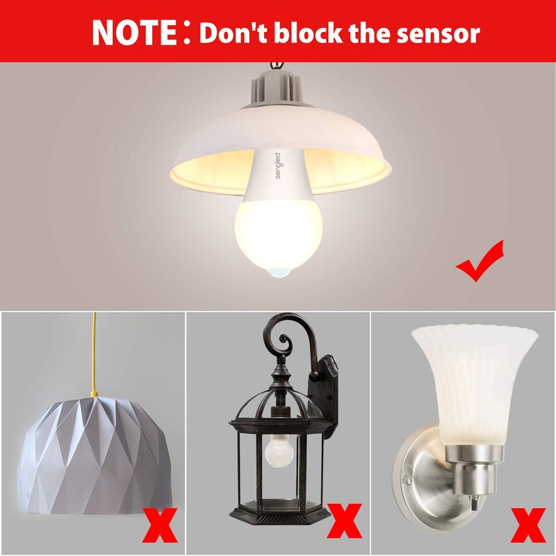 Sengled Motion Sensor Light Bulbs, A19 3000K 800LM Outdoor Indoor