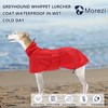 Greyhound Lurcher Raincoat, Whippet Rain Gear with Reflective Bar, Rain/Waterproof,