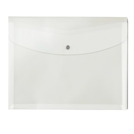 プラス ８８５７４）ポケット付エンベロープ 横型マチ付 クリア