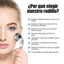 2 PCS Facial Roller Skin Care Tool,Facial Para Herramientas Rodillo Para Rostro Herramientas,Adecuado para Masajes Facialesy Capilares.(Transparente) 