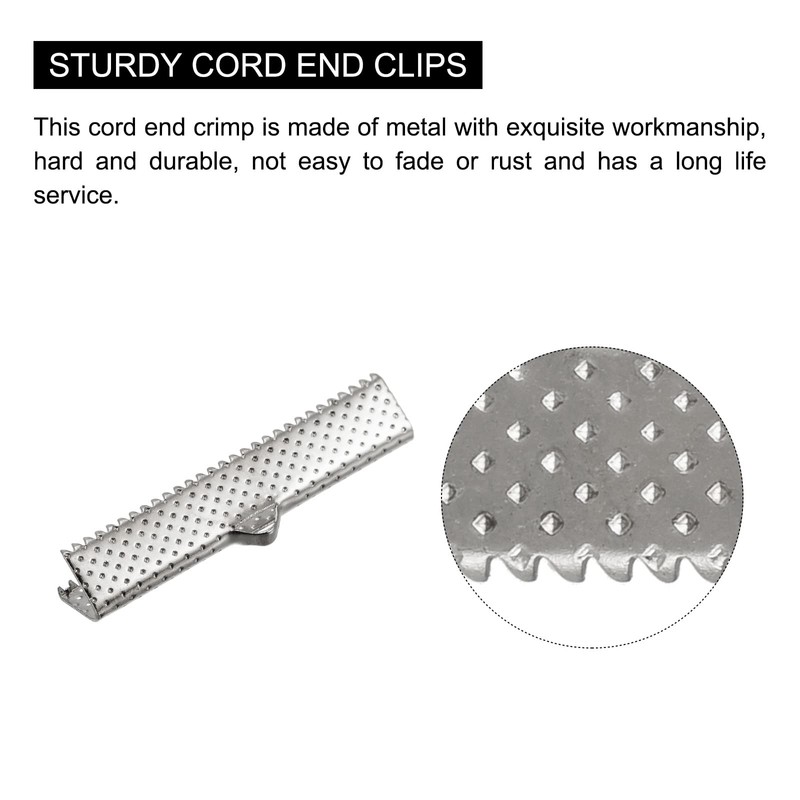 sourcing map Pack of 80 Ribbon Crimp Clamp End 35