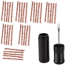 YiXjiuBP Tubeless Bike Tire Repair Kits for Road Bicycle and Mountain Bike MTB Tires | 1 Repair Tool and 7 Bacon Strips | Includes Storage Canister Plugger Tool with Plugs