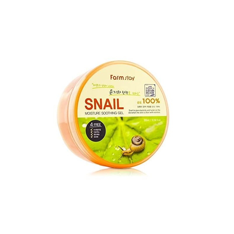 FARMSTAY Moisture Soothing Gel Snail 10.14 oz. /300ml Hydrates &
