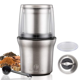 DR MILLS DM-7412N Coffee Grinder Electric, Spice Grinder electric, detachable cup, Blade & cup made with SUS304 stianlees steel,200w small food grinder