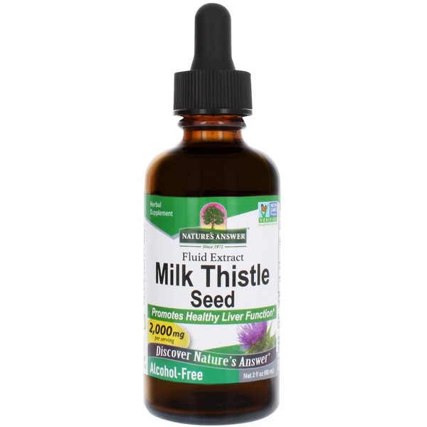 Nature's Answer Milk Thistle Extract | Promotes Healthy Liver Function | Cleanse and Detox Supplement | Non-GMO, Kosher Certified, Alcohol-Free & Gluten-Free 2oz