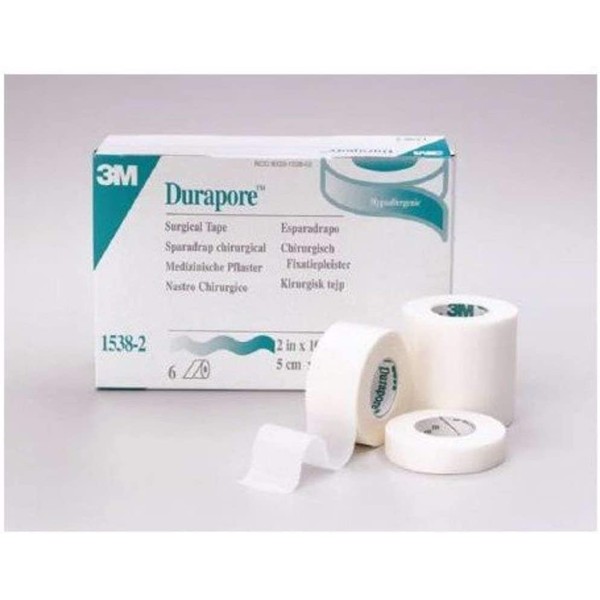 3M Healthcare Durapore Silk-like Cloth Surgical Tape 1/2" x 10 yds, Hypoallergenic Adhesive, Water Resistant, Latex-free (Roll of 1 Each)