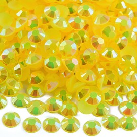 Blinginbox 2500pcs 4mm AB Resin Flatback Rhinestone for Crafting,Flatback Round Jelly Rhinestones Bedazzling Non Hotfix Crystal Gems for Nails Face Makeup Tumblers Mugs DIY Crafts.(Citrine AB)