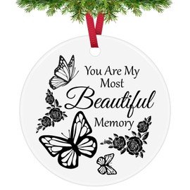 Christmas Memorial Ornament Sympathy Gifts for Loss of Loved Ones Double Sided Memorial Ornament Remembrance Gifts Memorial Gifts for Loss of Father Husband Wife Mother Friends Bereavement Gift