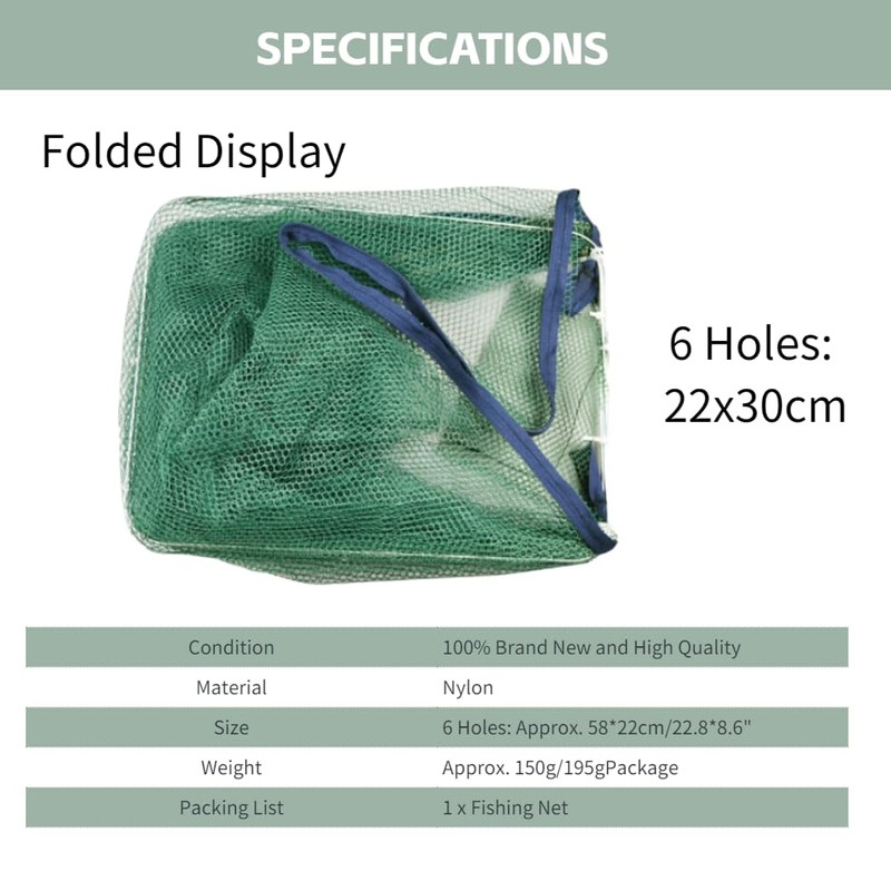 6/12 Fishing Pot Foldable Crab Fish Trap Cast for Crab