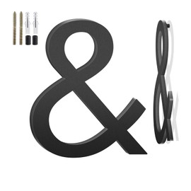 5 Inch Floating House Numbers and Metal Letters for Outdoor Signs, House Numbers for Outside, Aluminum Address Letters and Numbers for Door, Mailbox, Garden, Perfect for Home or Office (&)