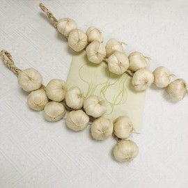 Simulazione - Catena di aglio artificiale finta legumi, uccello, corda decorativa per la casa, accessori per fotografia (2 corde)