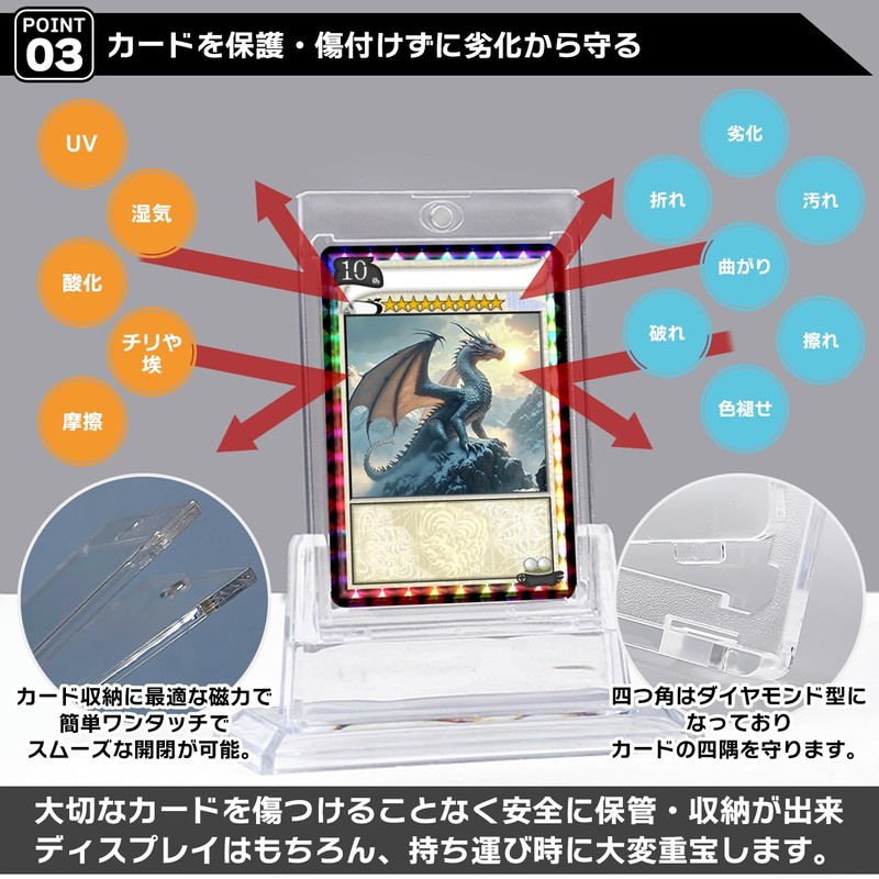 Aideaz Magnetic Loader Trading Card Case, Card Loader, Double-Sided, Transparent,