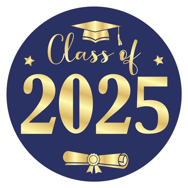 Anwyll Graduation Stickers 2025 - Gold Blue Class of 2025